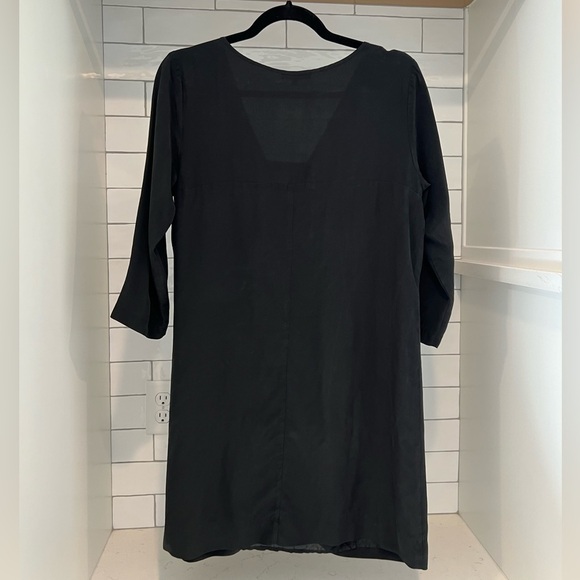 Matty M 100% Silk Lined Dress Studded Rivets Ruching. Size Medium. Black. - Picture 4 of 15